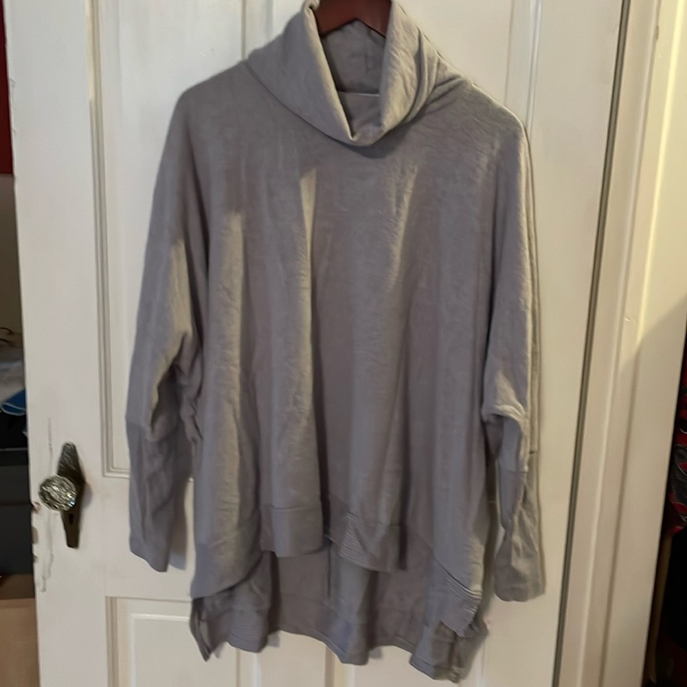 Oversized tunic sweater. Size small, grey, turtleneck.